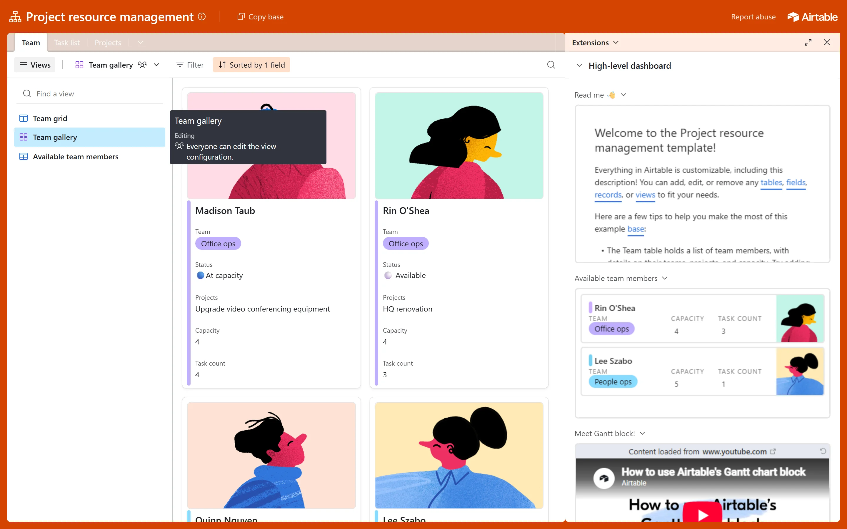 Live Airtable gallery view
