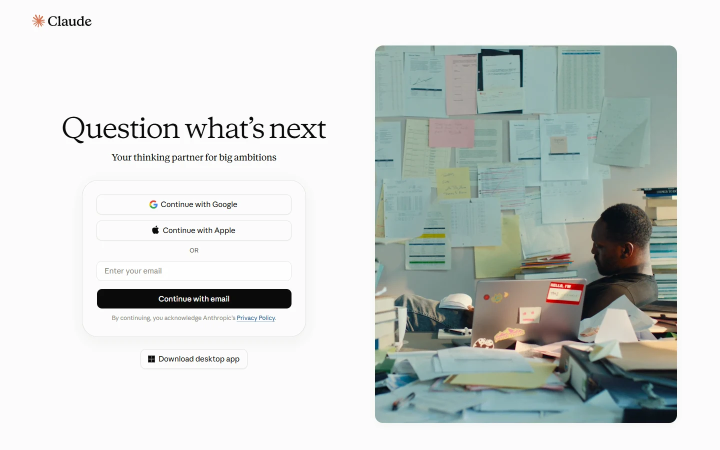 Original: claude.ai sign-in page, light