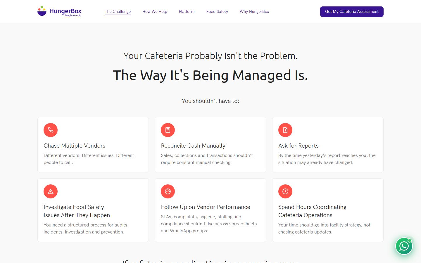 Landing page cards