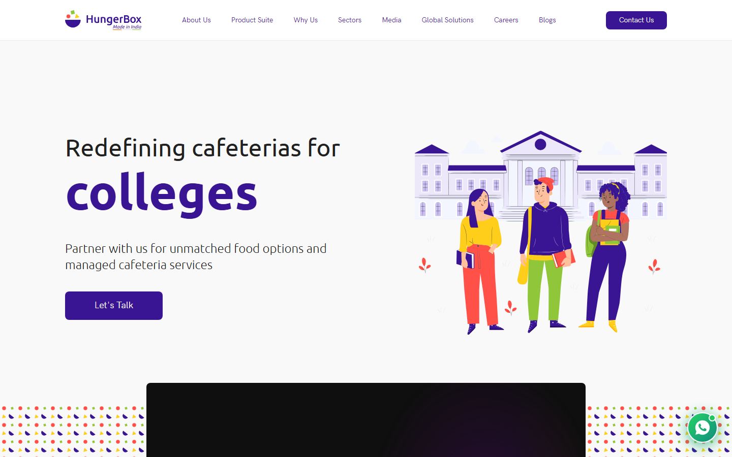 HungerBox home page hero