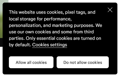 Figma Cards and panels: This website uses cookies, pixel tags, a