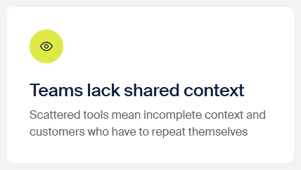 Front Cards and panels: Teams lack shared context