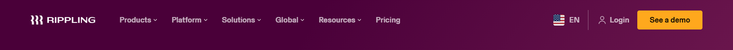 Rippling Navigation bar: Products