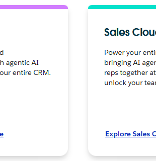 Salesforce Cards and panels: Sales Cloud