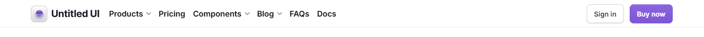 Untitled UI Navigation bar: Products