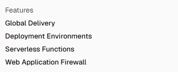 Vercel Lists and tables: Features