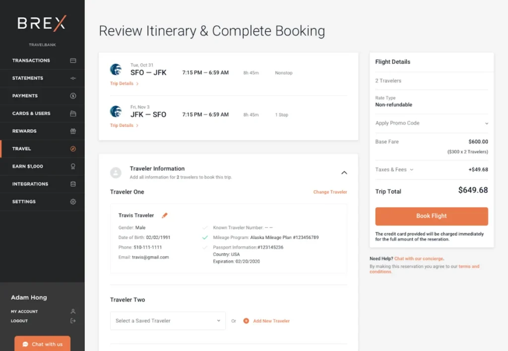 Brex product screen: Best HR Spend Management Platforms: 2026 Guide | Factorial