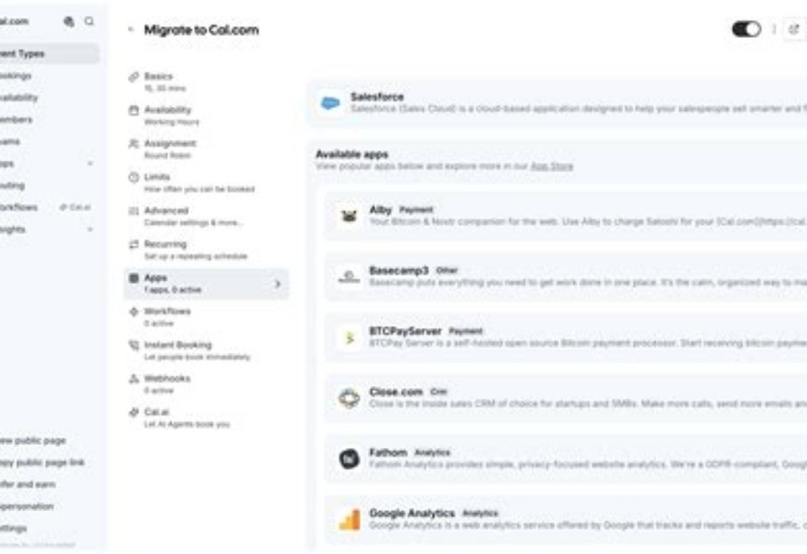 Cal.com product screen: 3024 × 1716