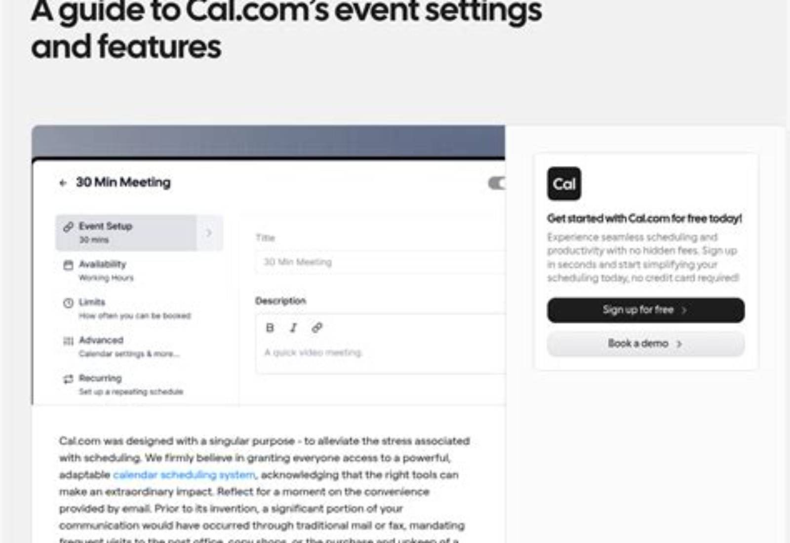 Cal.com product screen: 1120 × 940