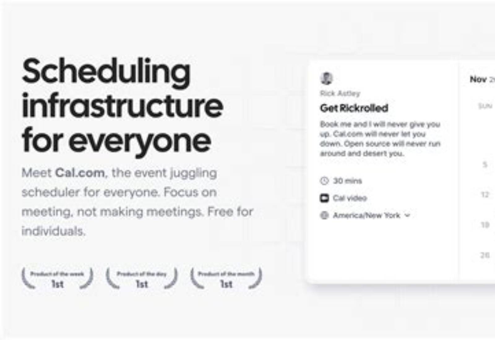 Cal.com product screen: 2400 × 1260