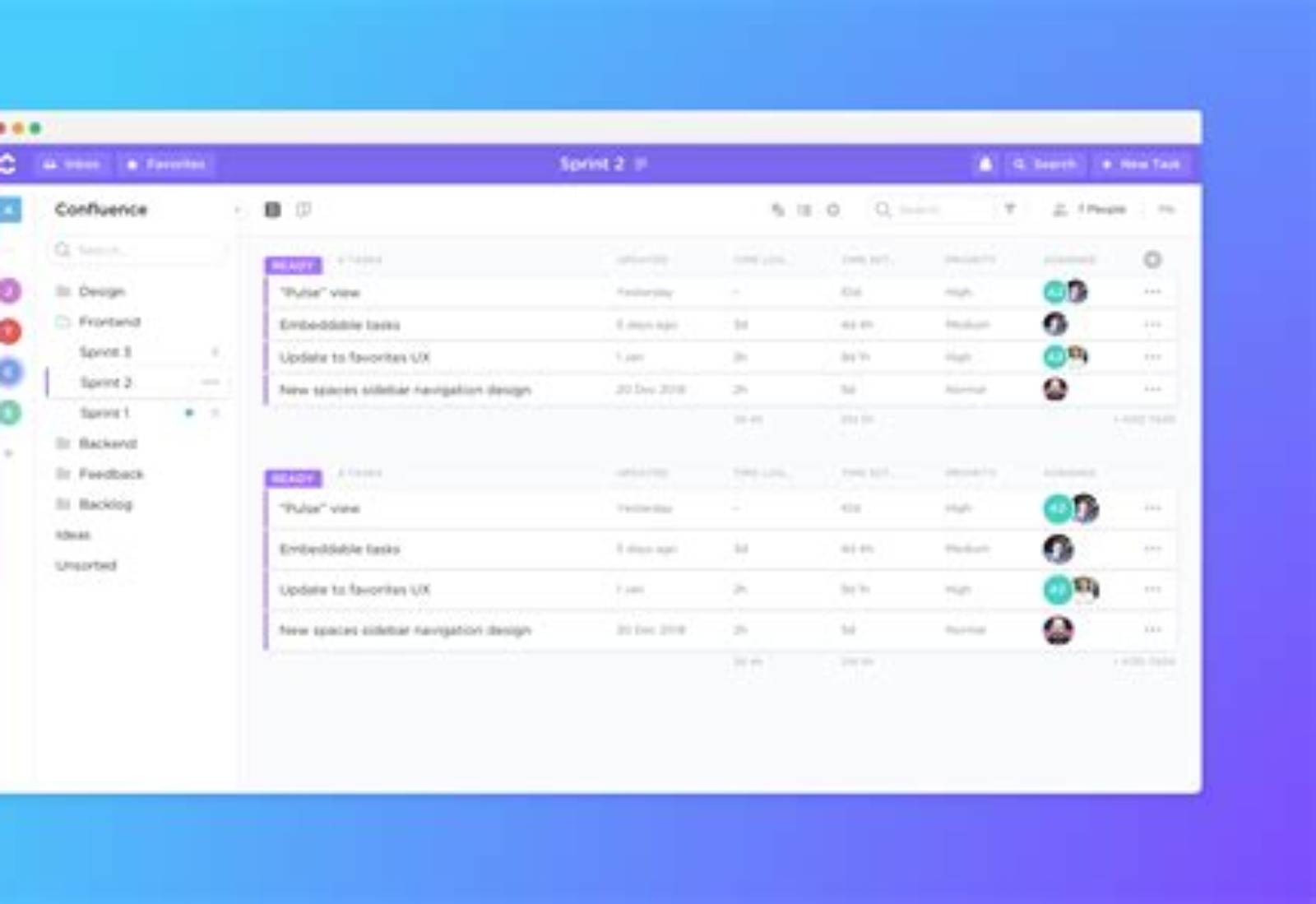ClickUp product screen: 2782 × 1740