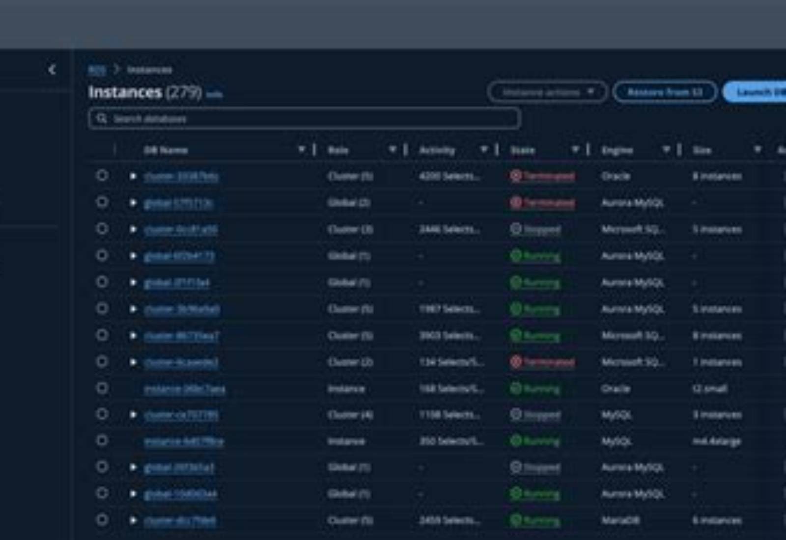 Amazon Cloudscape product screen: 800 × 394