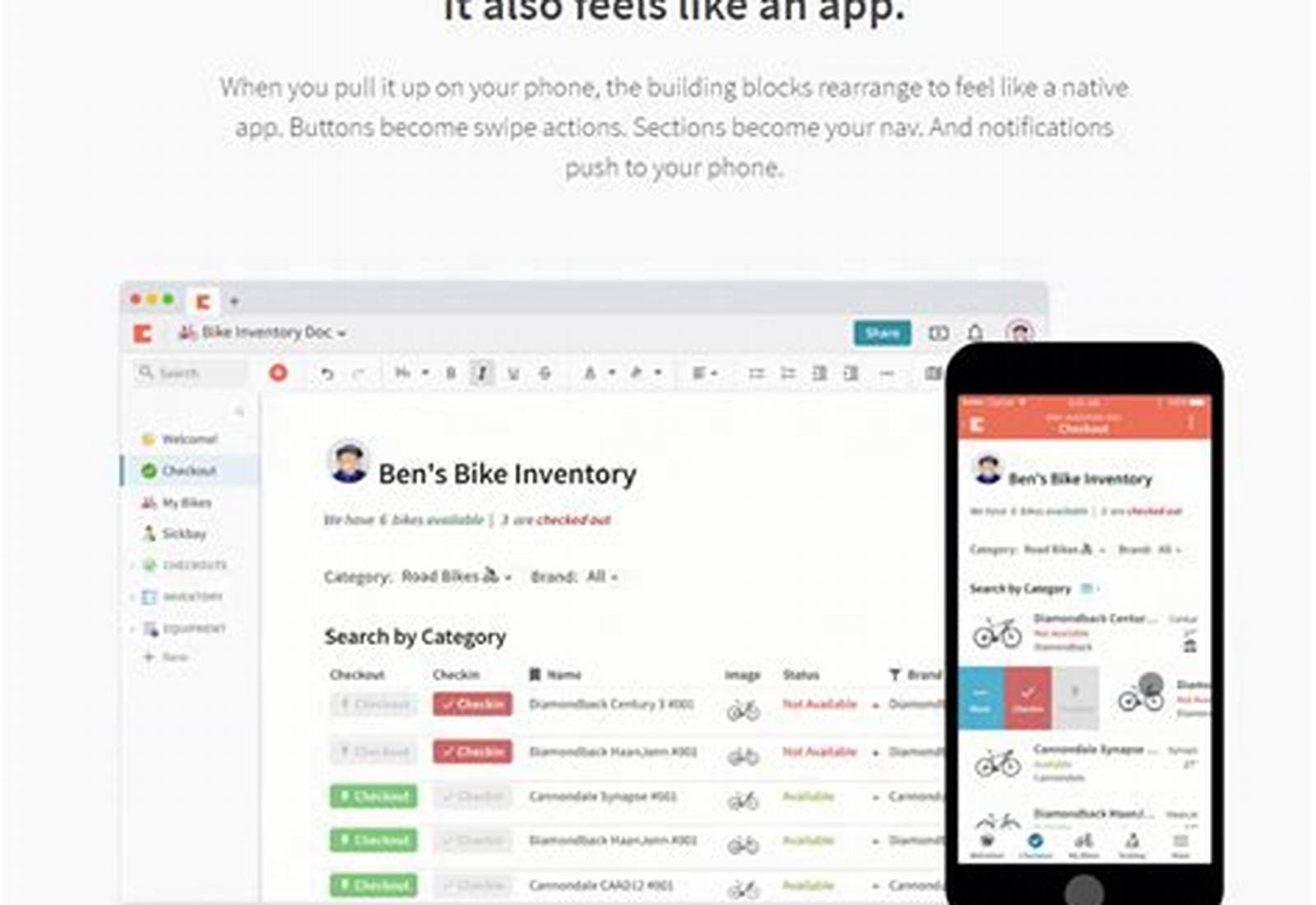 Coda product screen: 1016 × 782