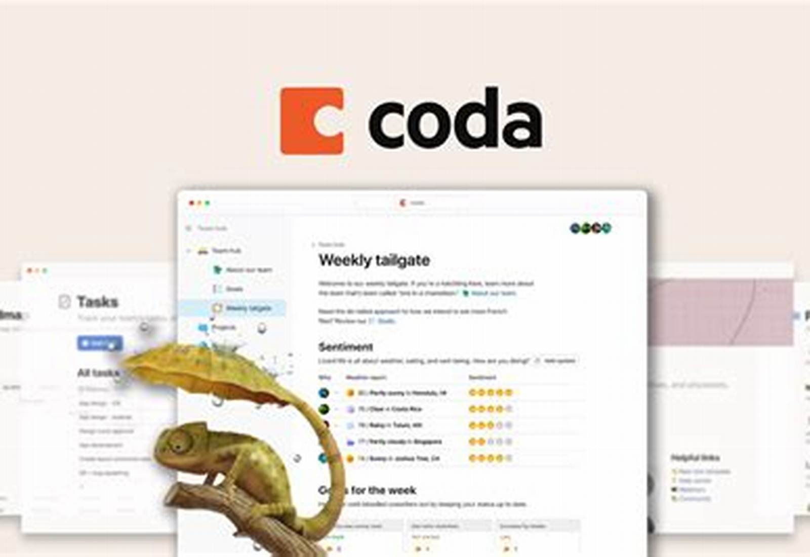 Coda product screen: 1352 × 760