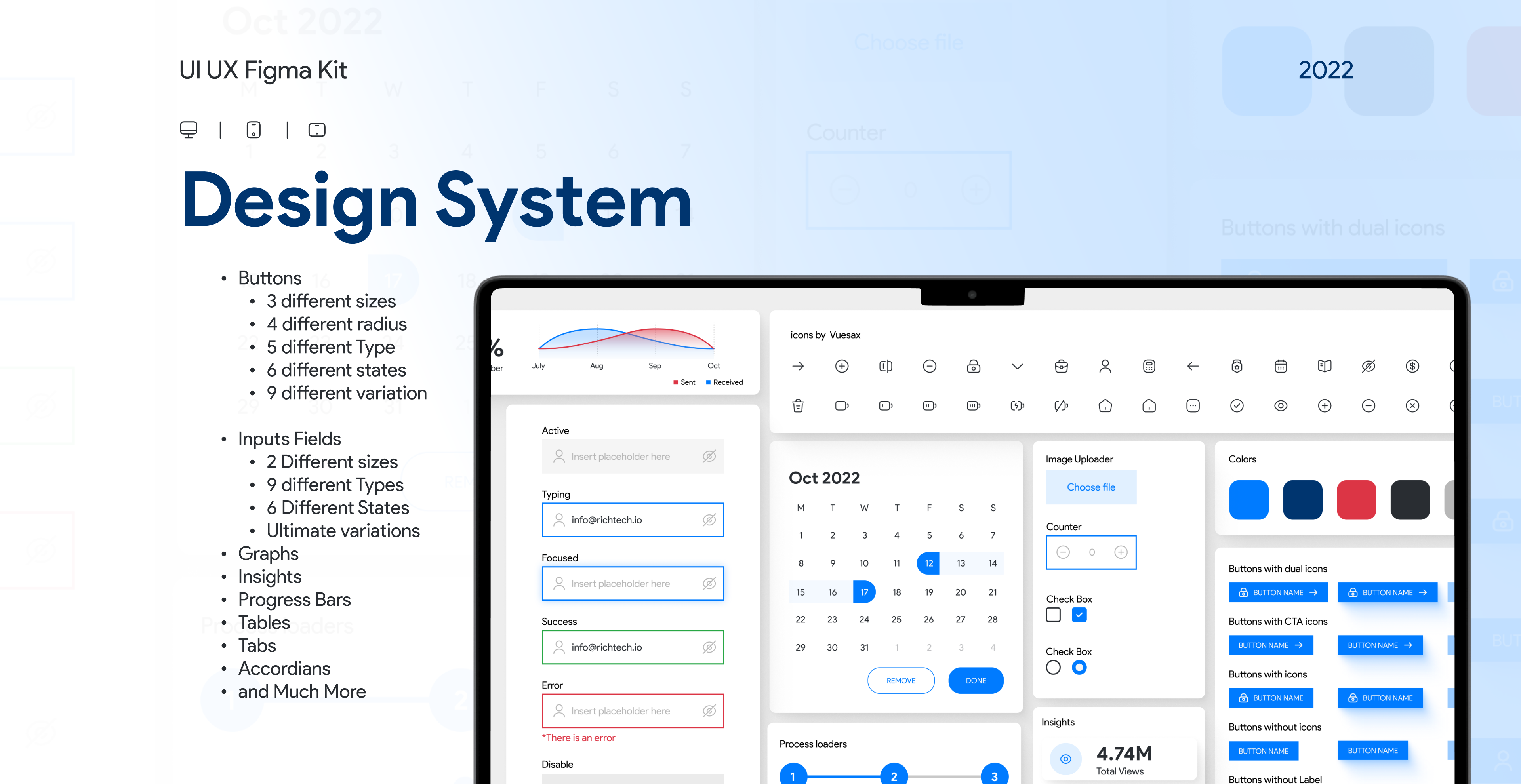 Figma product screen: Design System - UI/UX Kit Figma | Figma