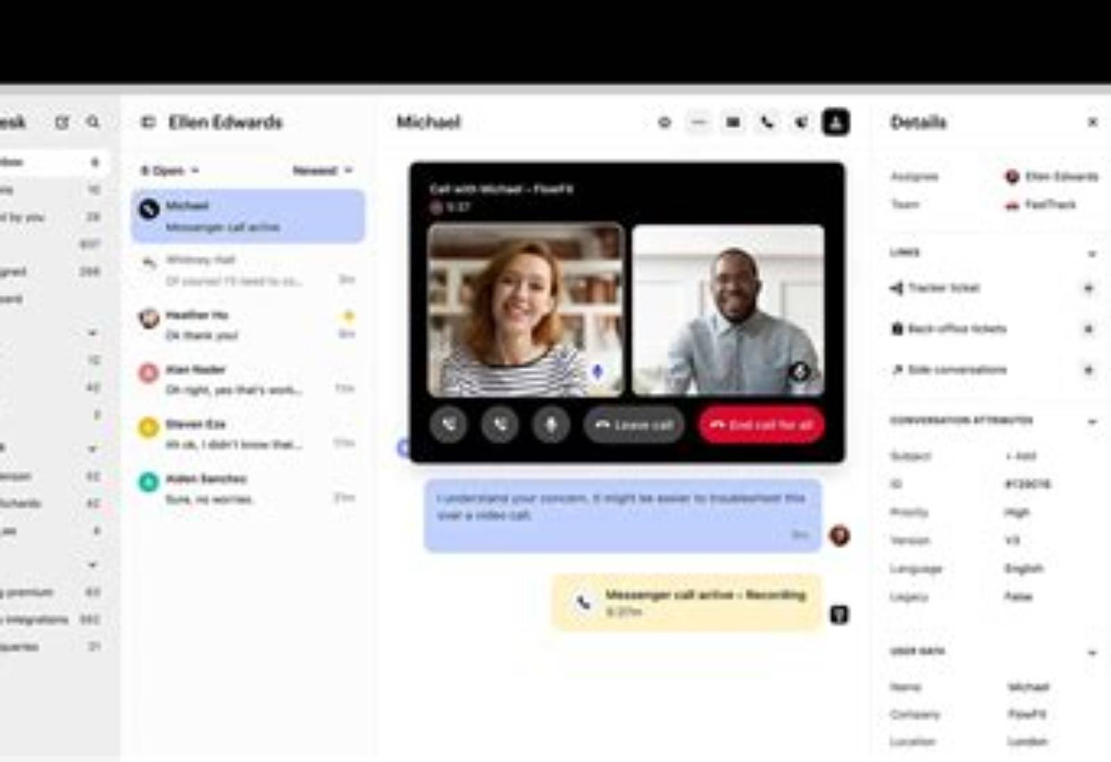 Intercom product screen: 2560 × 1269