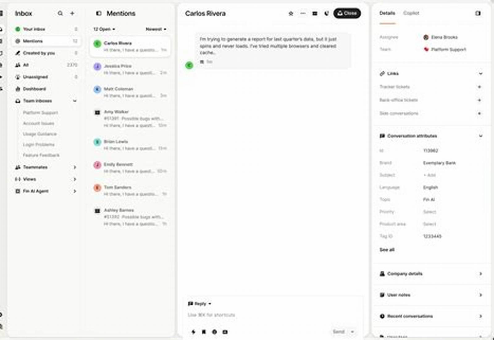 Intercom product screen: 474 × 321