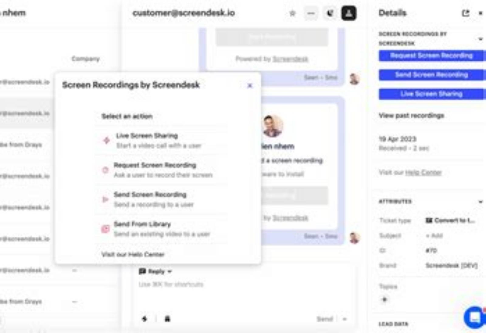 Intercom product screen: 1688 × 856