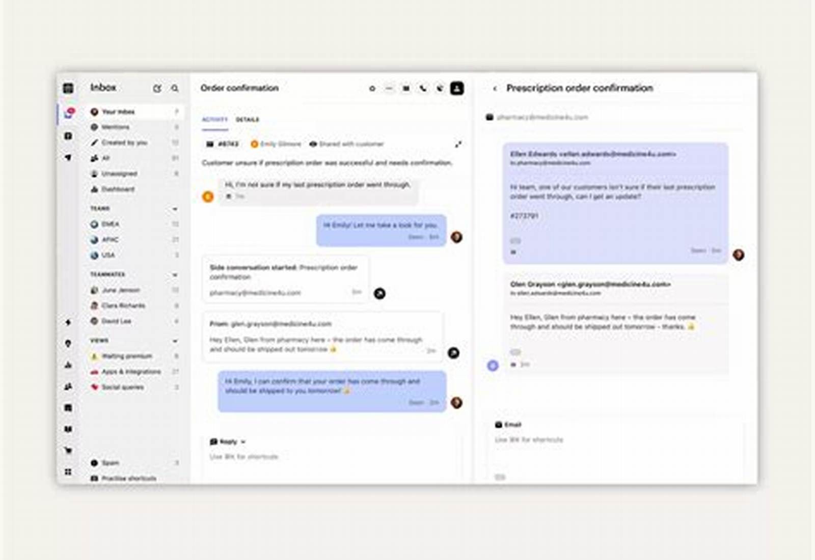 Intercom product screen: 2048 × 1496