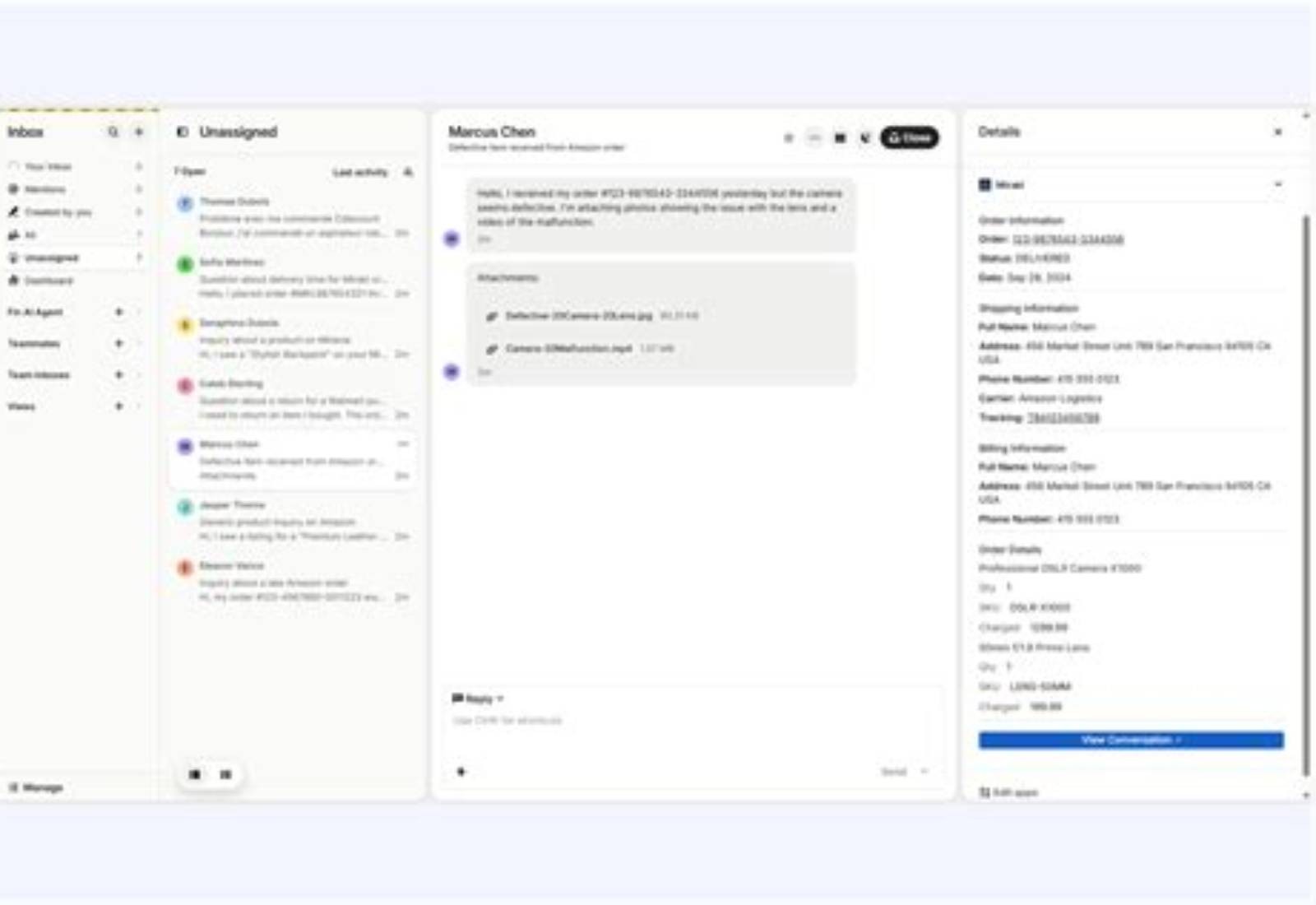 Intercom product screen: 1480 × 987