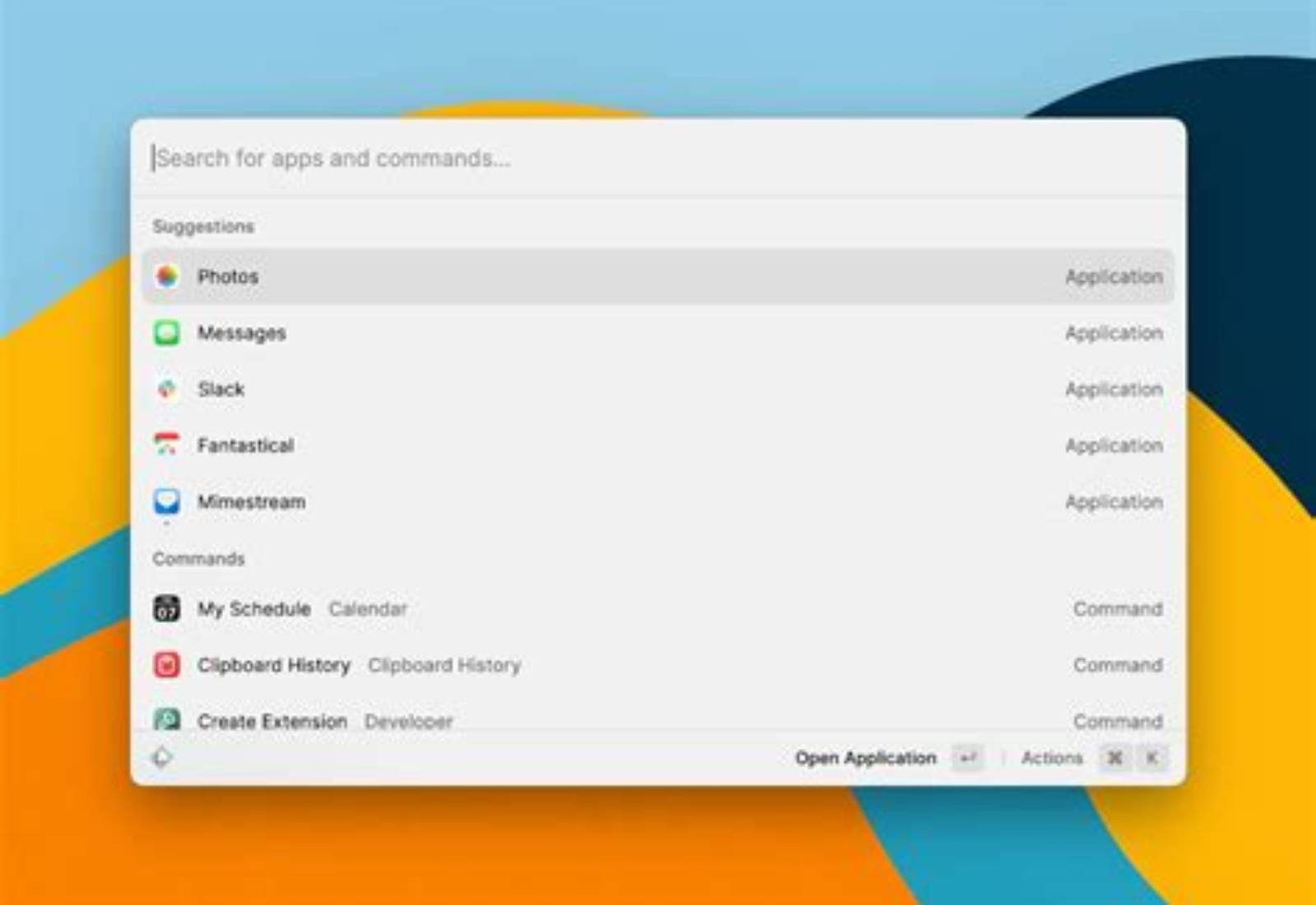 Raycast product screen: 1000 × 705
