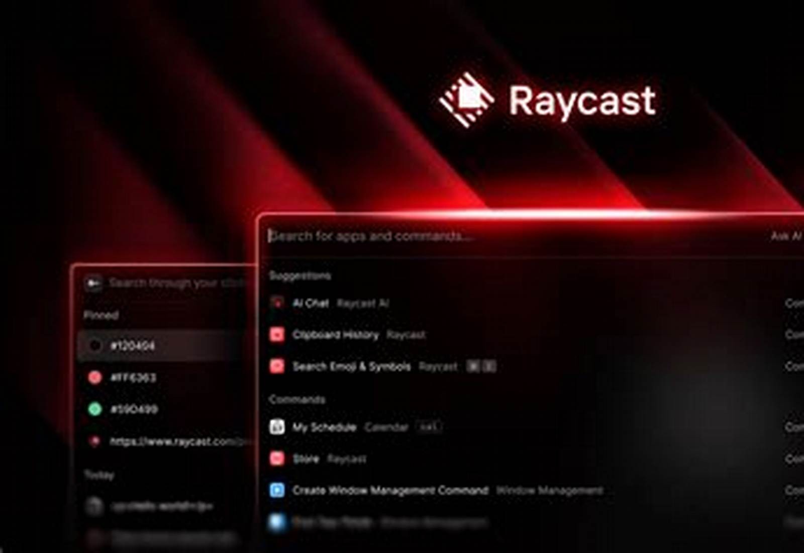 Raycast product screen: 2048 × 1024