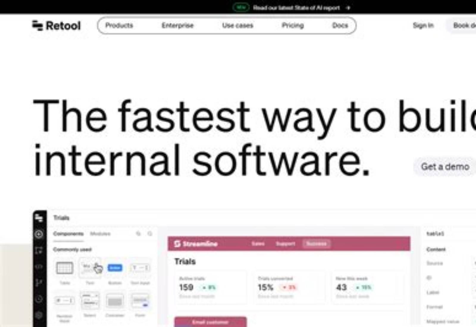 Retool product screen: 1366 × 768