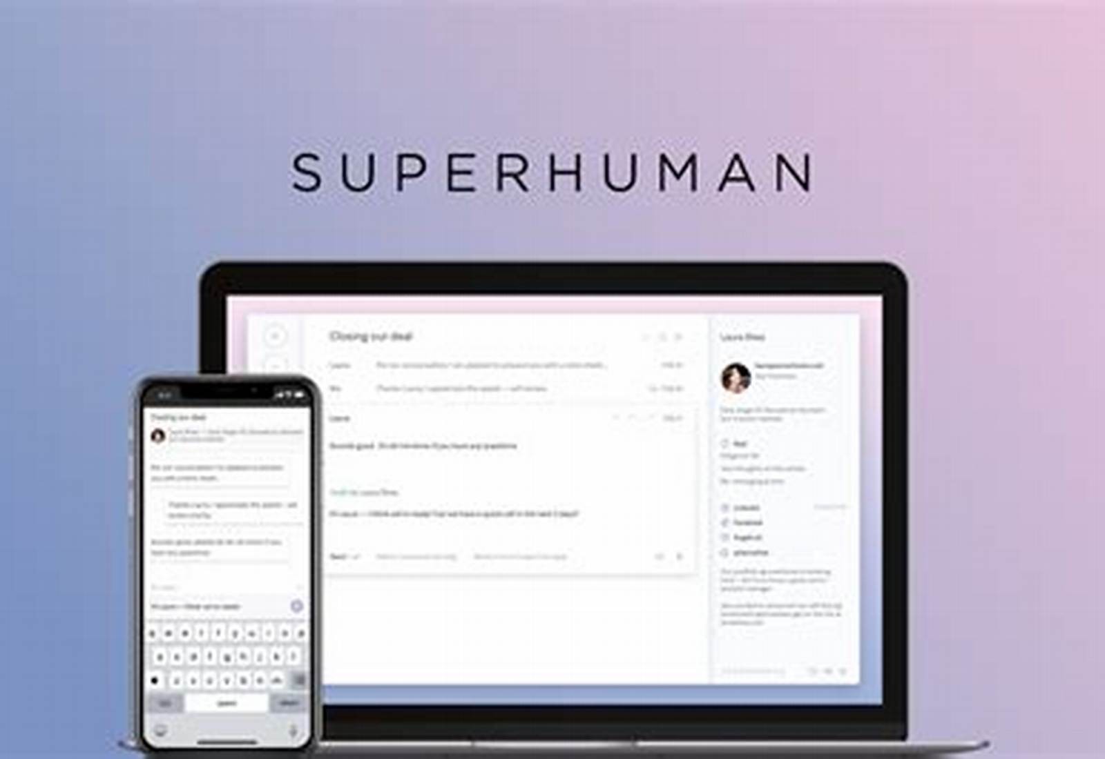 Superhuman product screen: 850 × 478