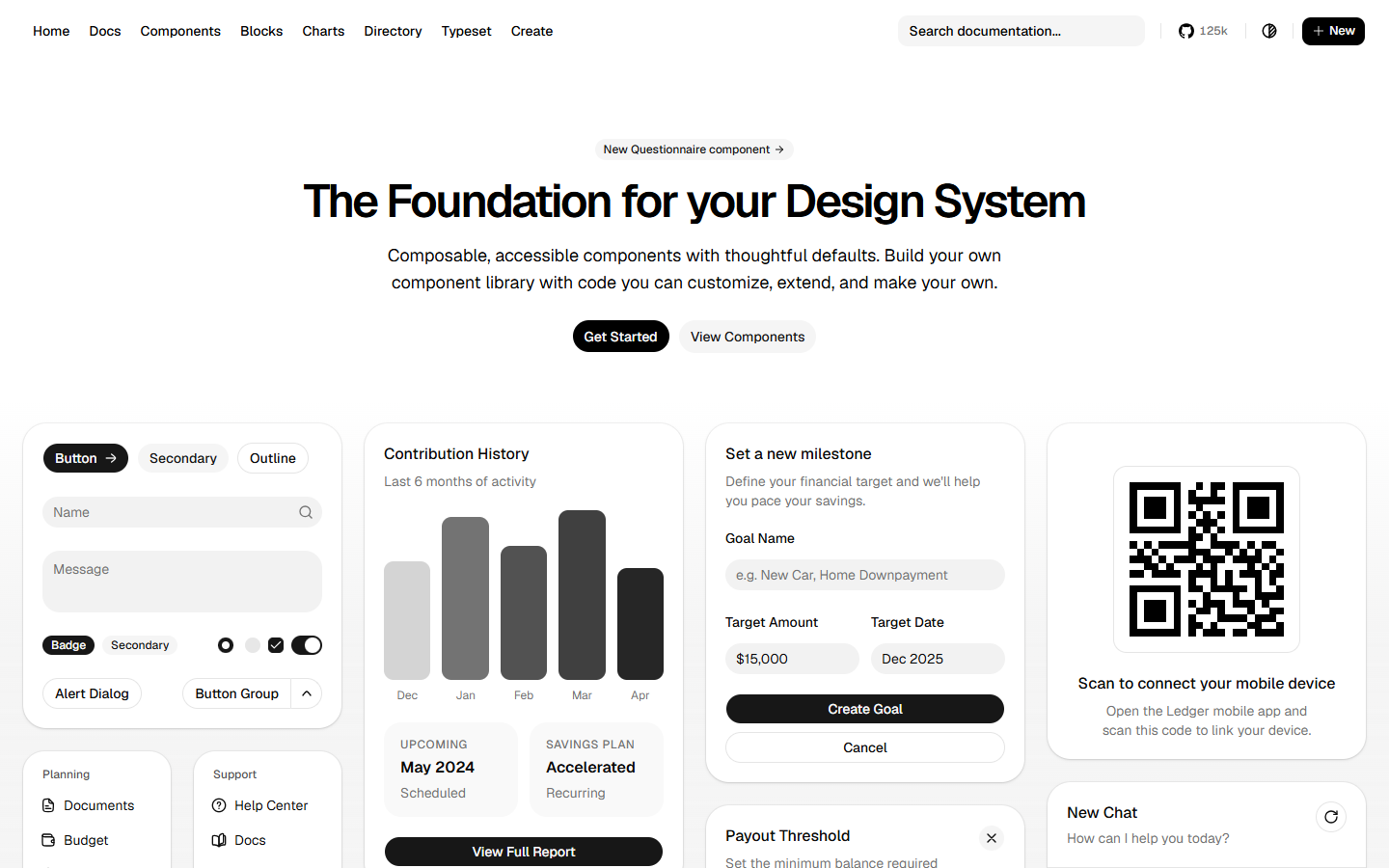 shadcn/ui website, captured 1 Oct 2026