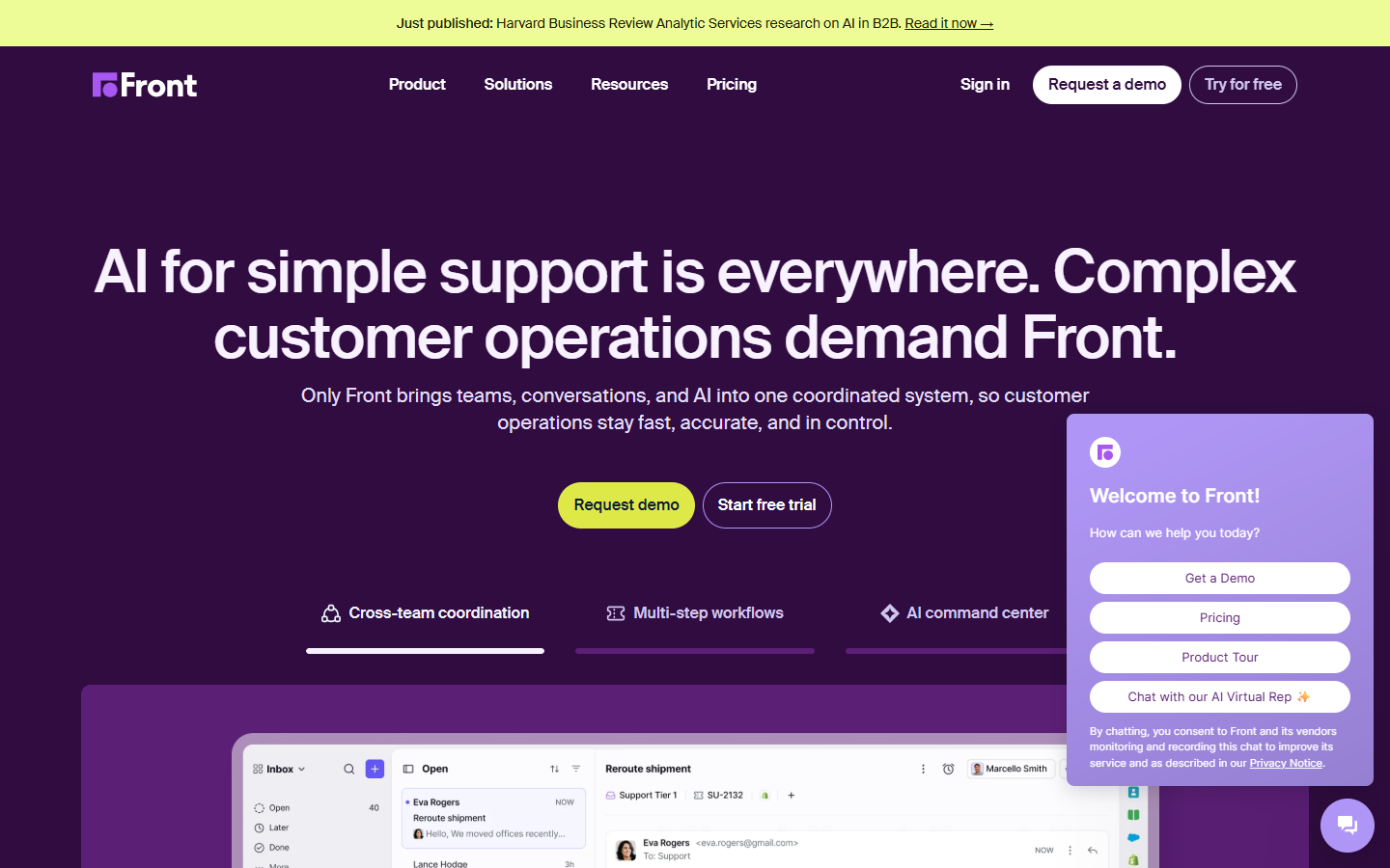 Front website, captured 1 Oct 2026