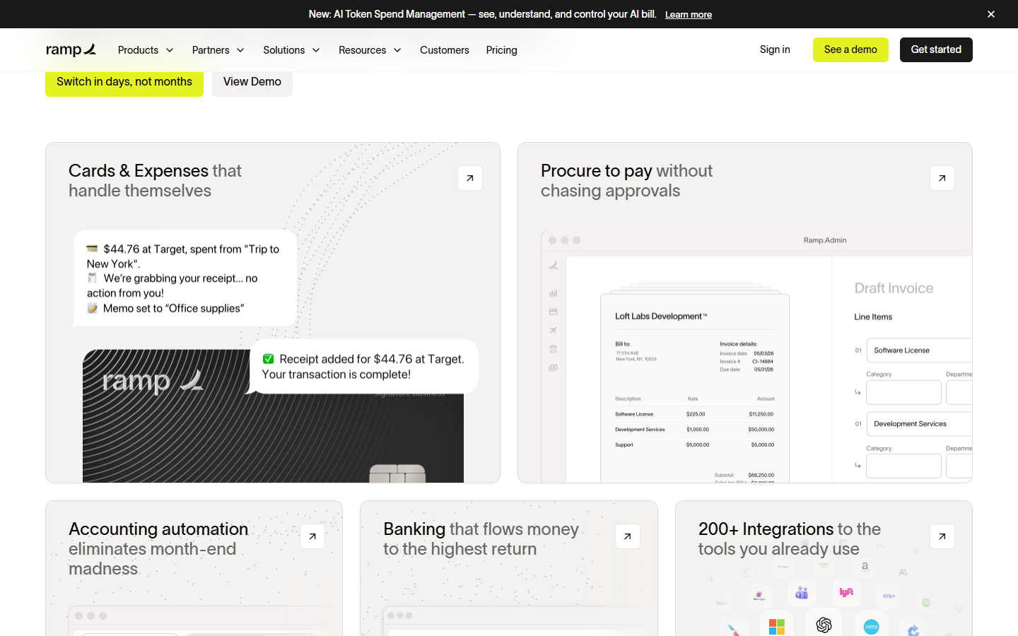 Ramp website, captured 1 Oct 2026