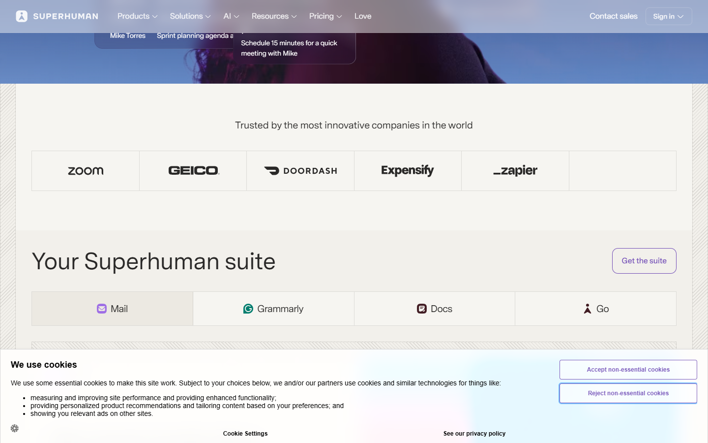 Superhuman website, captured 1 Oct 2026