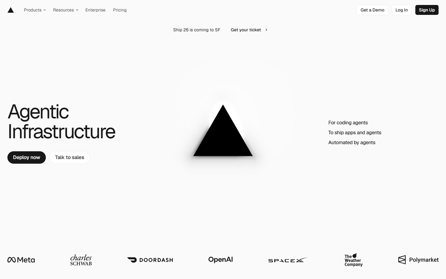 Vercel website, captured 1 Oct 2026